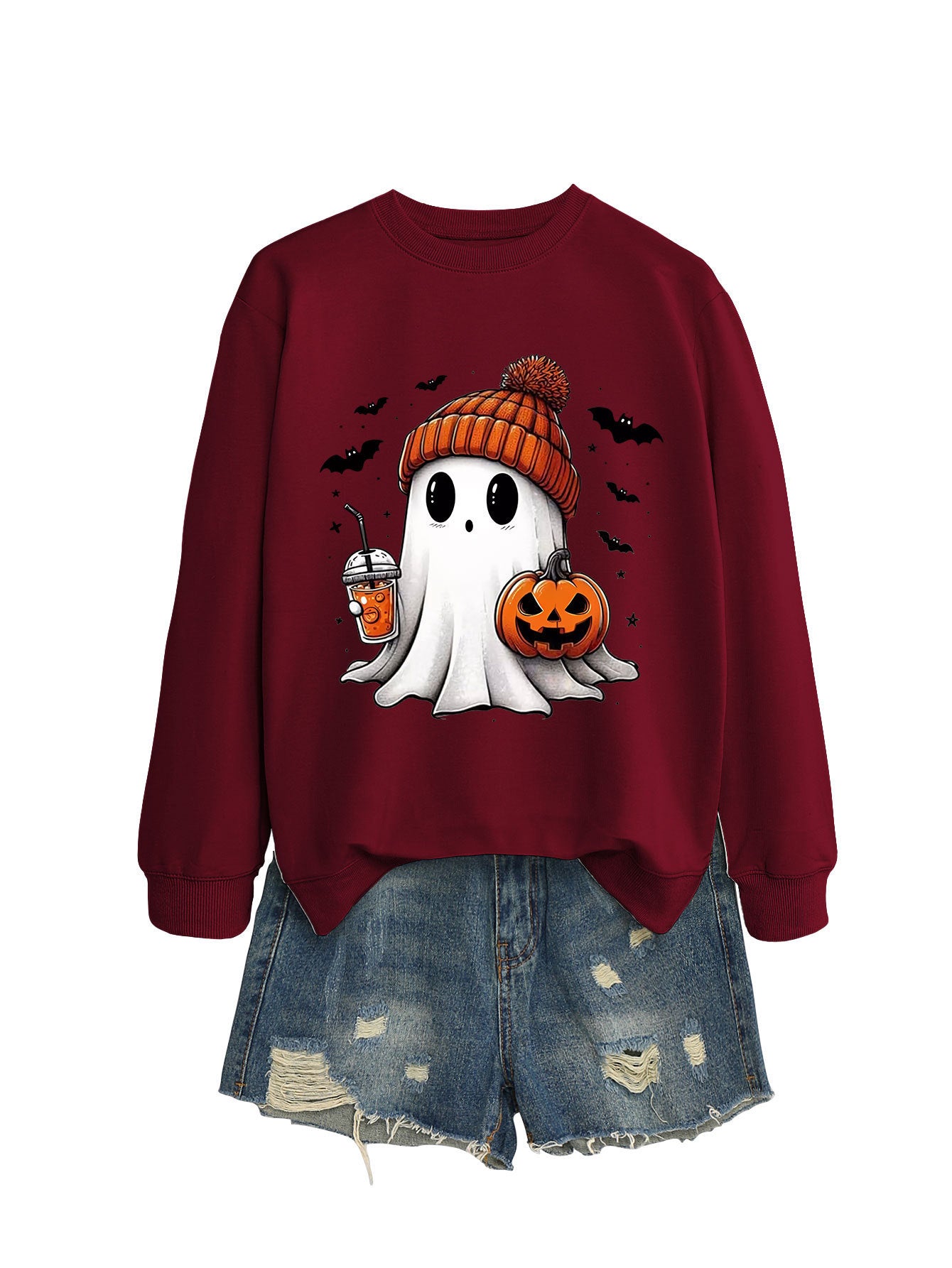 Pumpkin Bat Crew Neck Sweatshirt