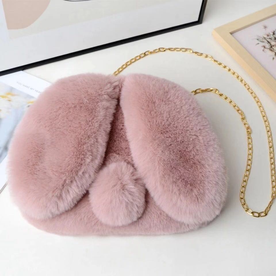 Portable Rabbit-shaped Plush One-shoulder Satchel