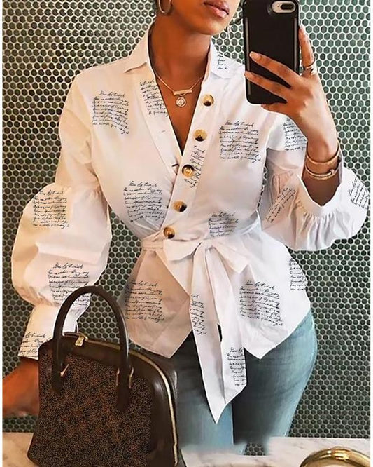 Balloon Button Print Shirt