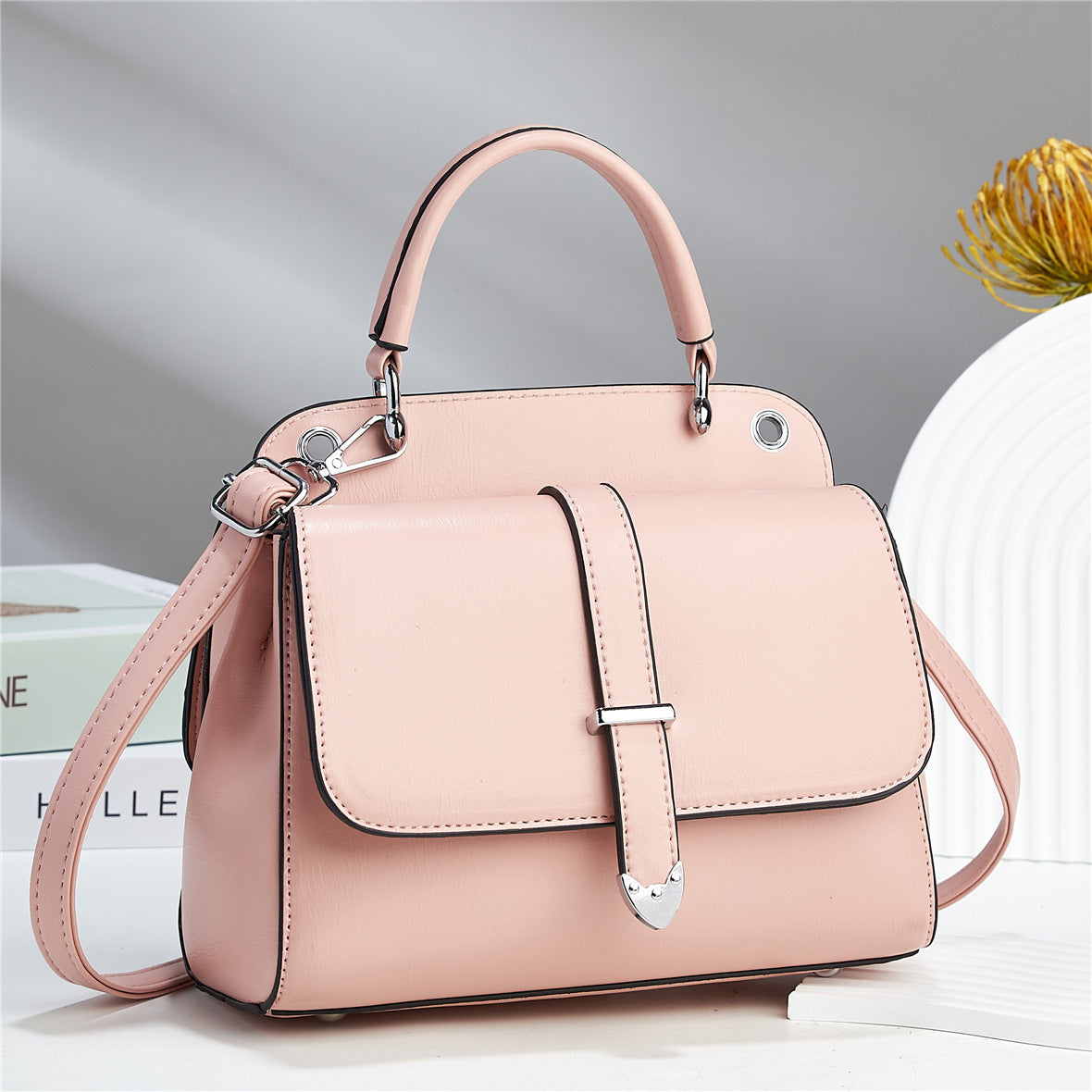 New Candy-colored Flip Handbag