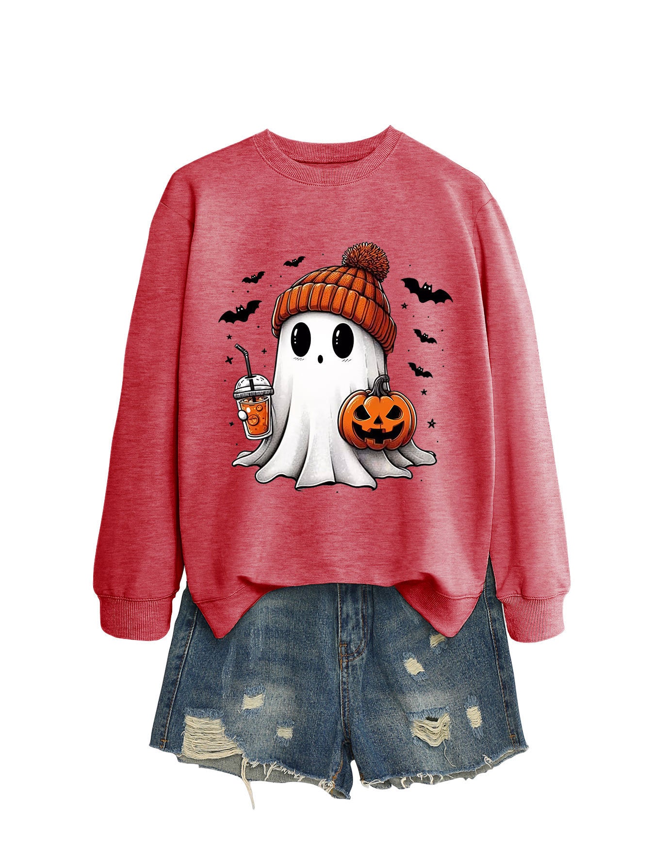 Pumpkin Bat Crew Neck Sweatshirt