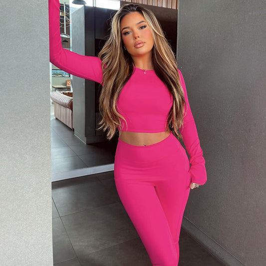 Top High Waist Slim Casual Suit