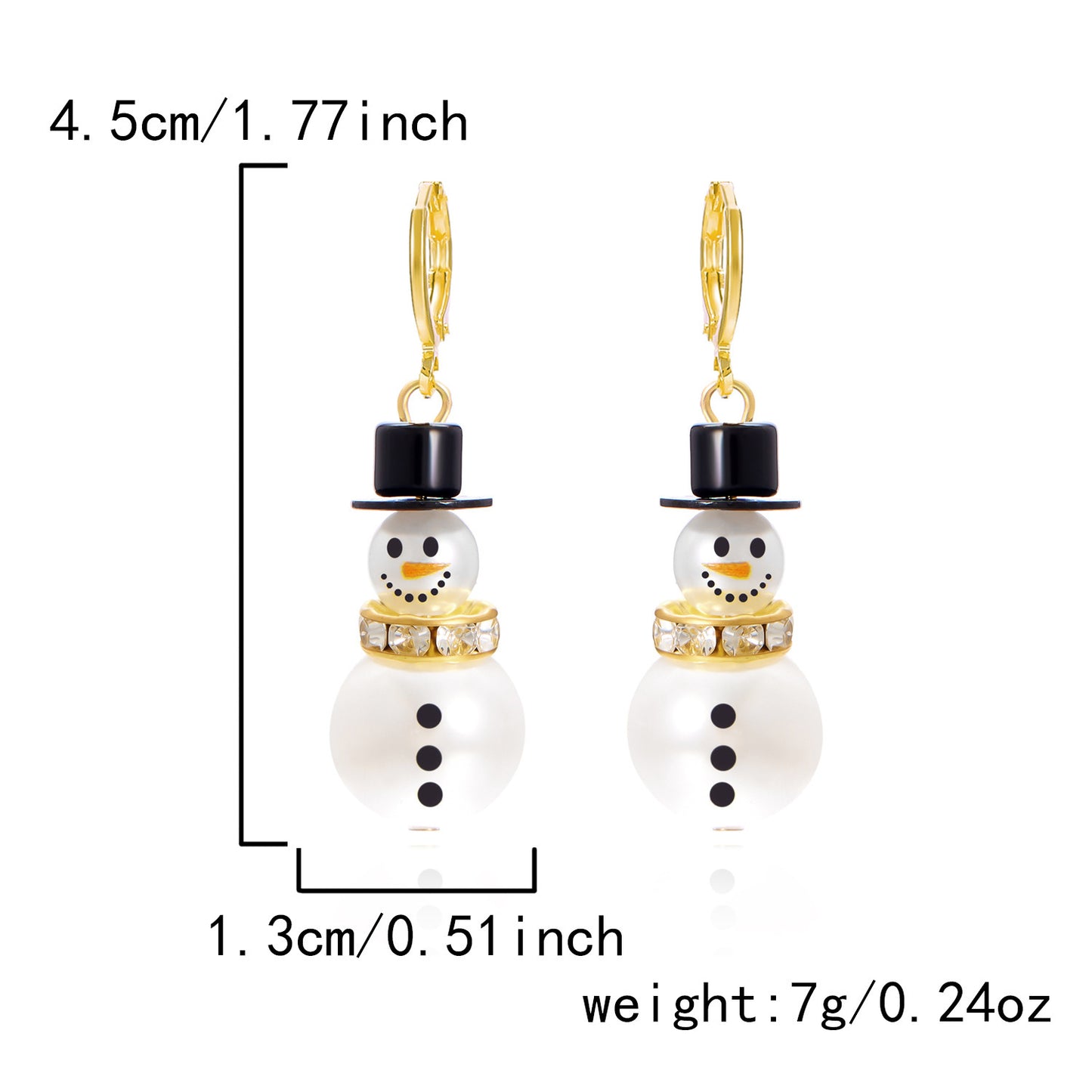 Christmas Snowman Pendant Earrings