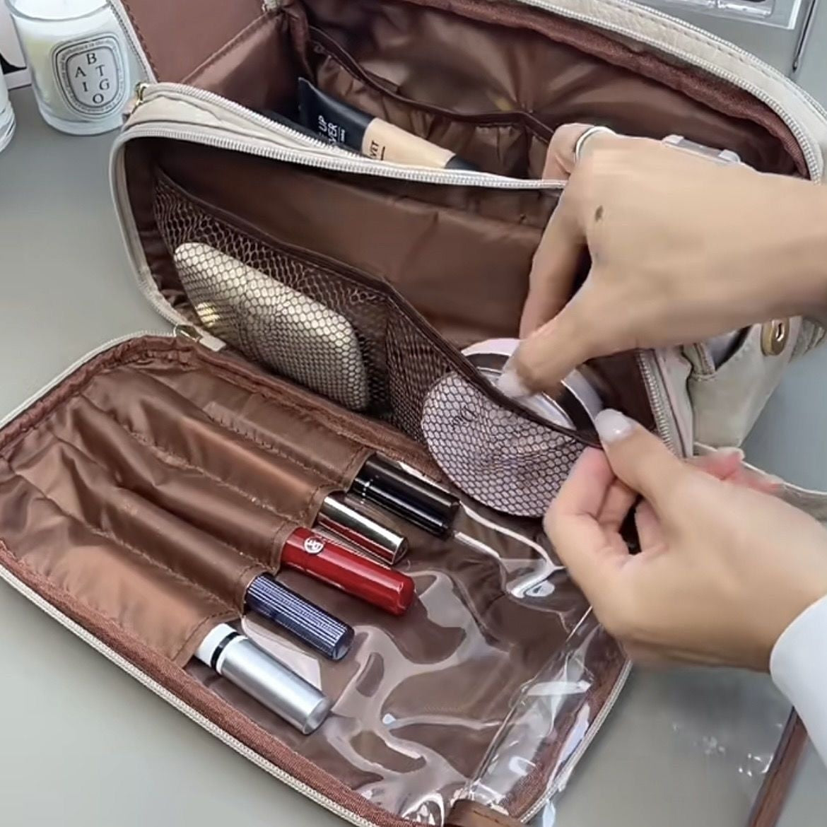 Large Capacity Portable Cosmetic Bag