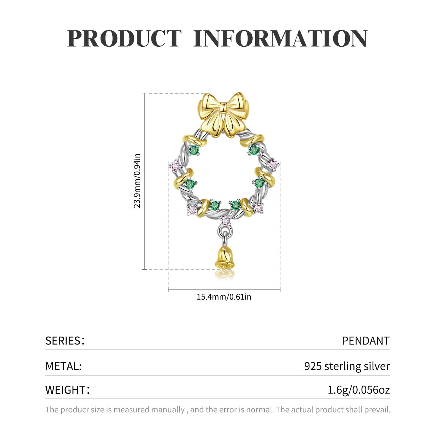 Wreath Christmas Necklace