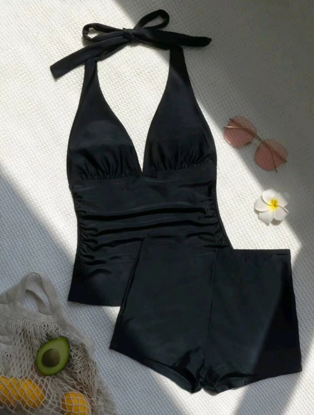 Foreign Solid Color Split Swimsuit