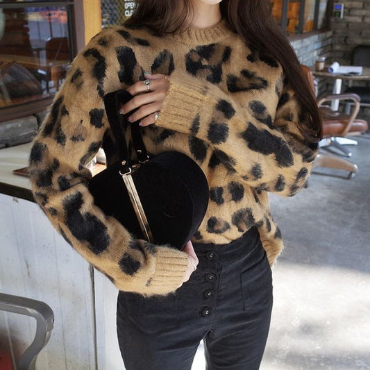 Warm  Leopard Print Sweater