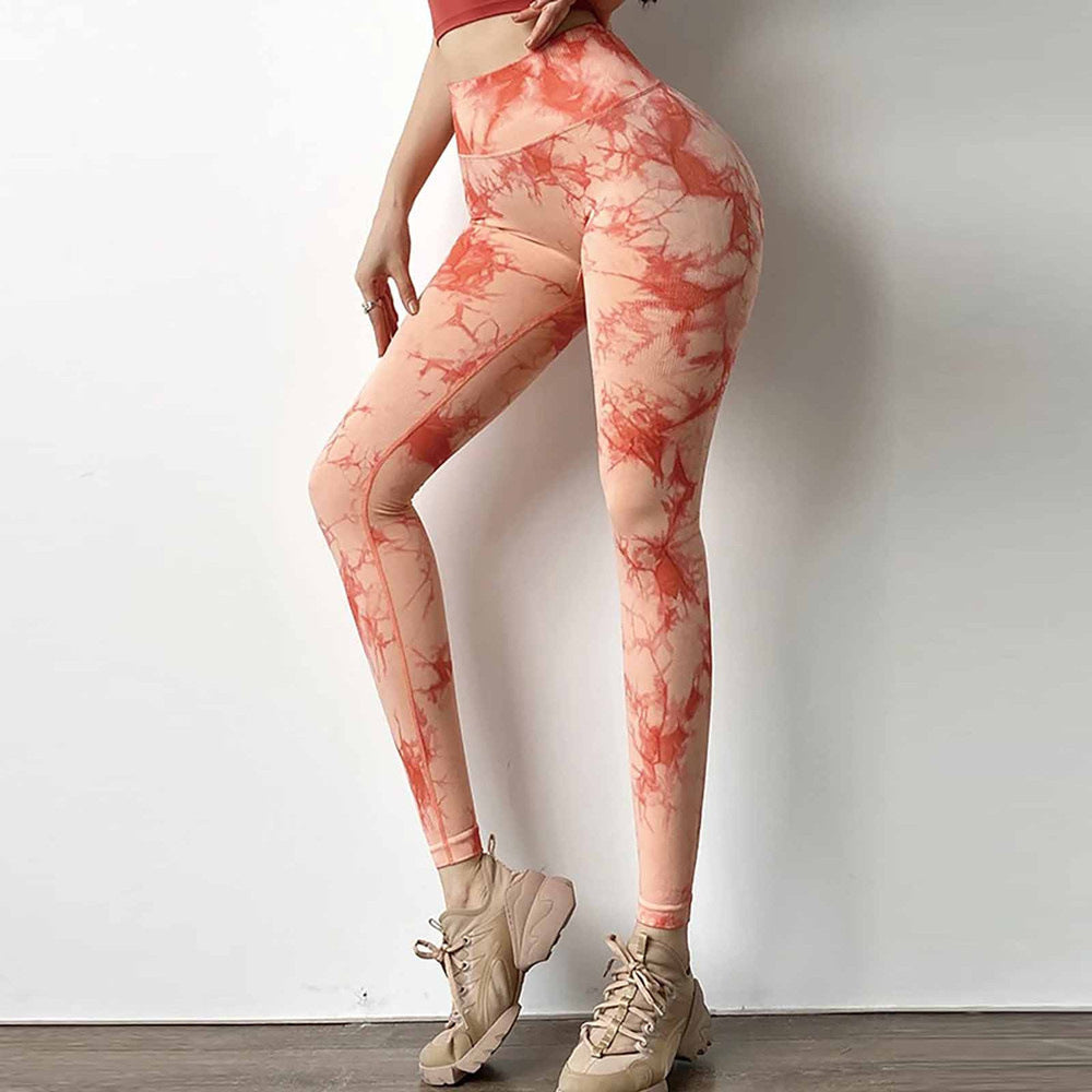 New Tie-dye High Elastic Tight Sports Pants