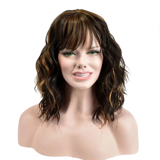 Curly Bob with Bangs