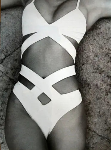 Bandage Cross Swimming Suit