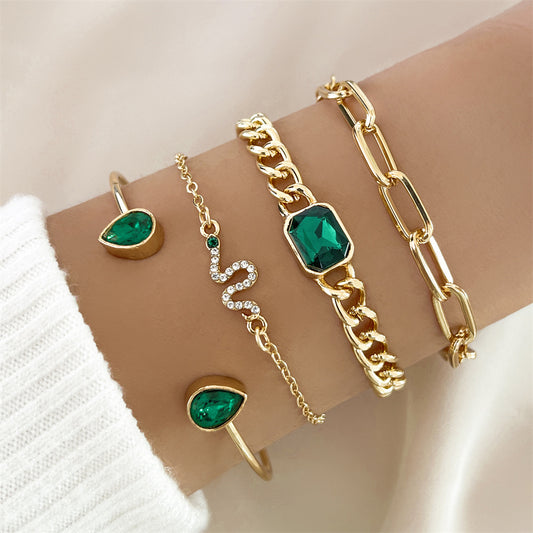 Emerald Bracelet Set