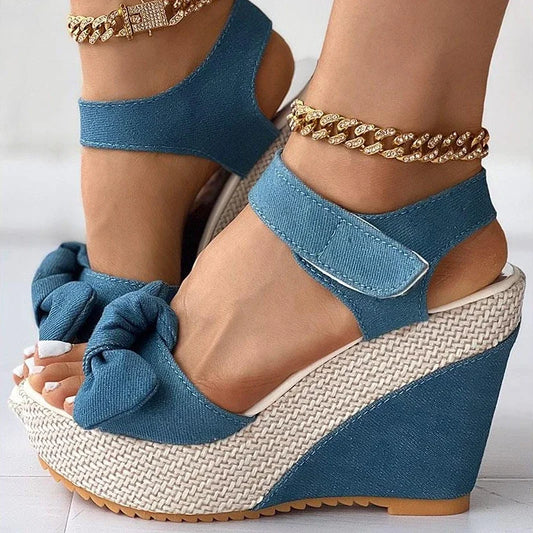 Denim Wedges