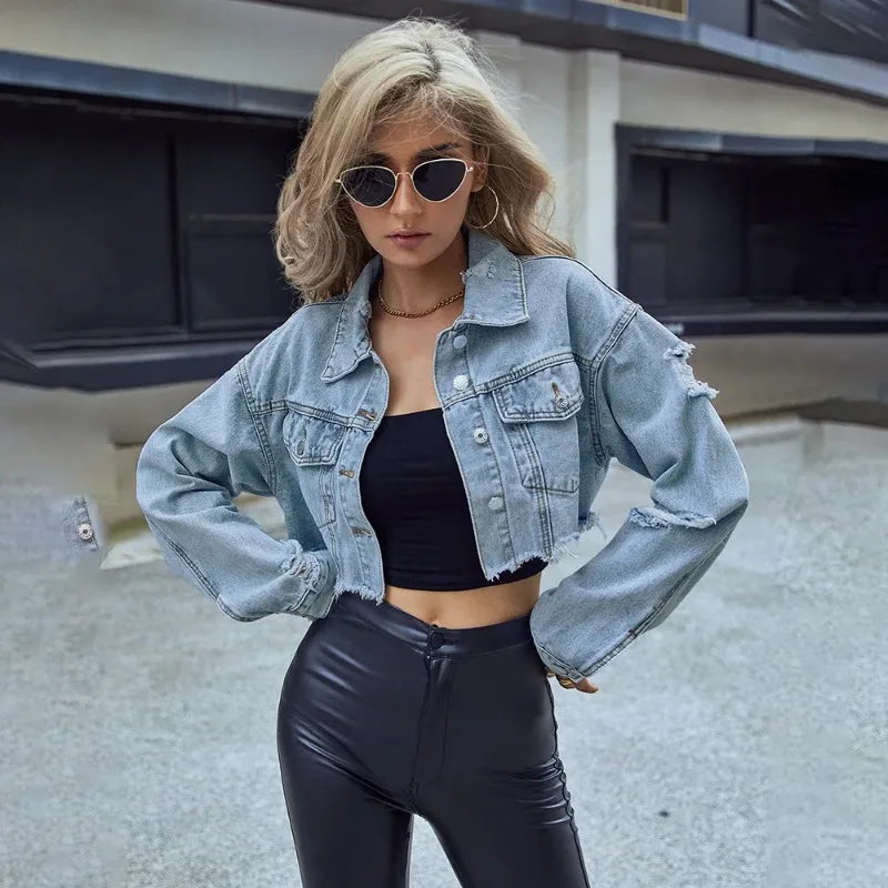 Decked out denim crop jacket