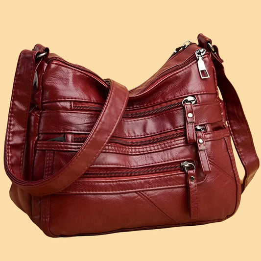 Multiple pockets Soft Leather Bag