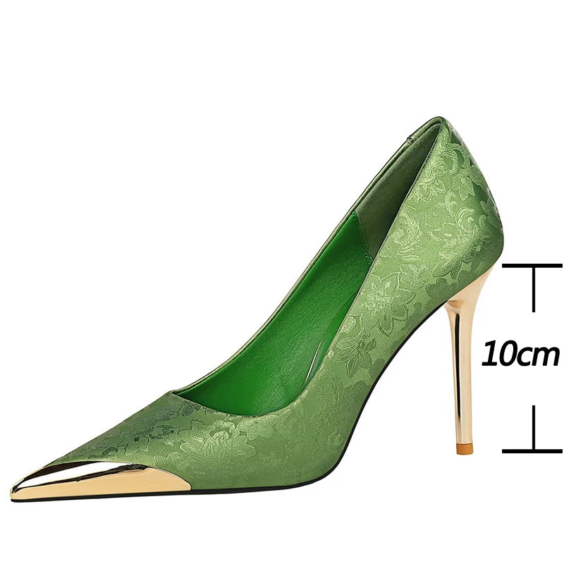 Metal Pointed End Pumps