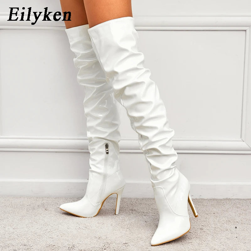 Over The Knee Patent Leather Stiletto