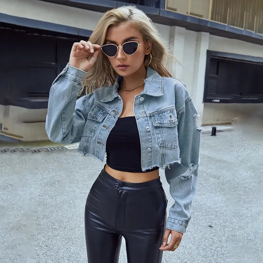 Decked out denim crop jacket