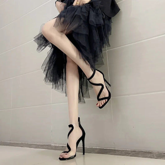 Transparent Black Stiletto