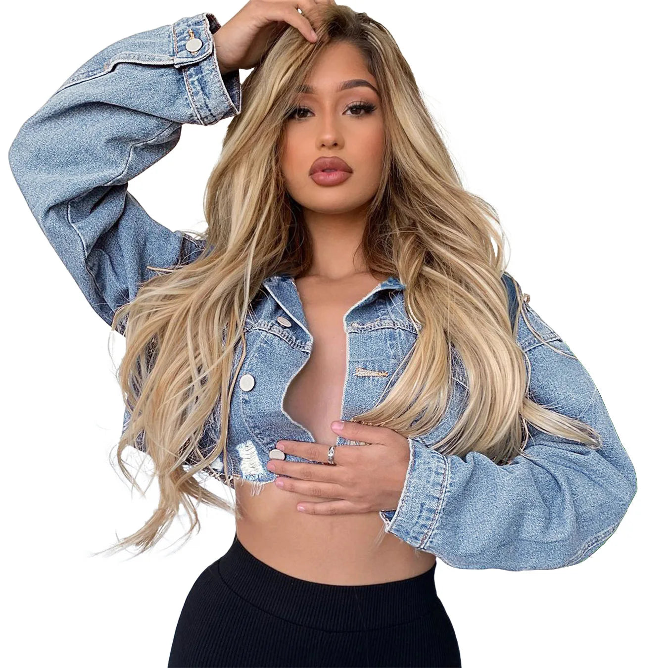 Denim diva crop jacket