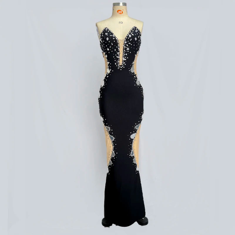 Black Strapless Long Dress