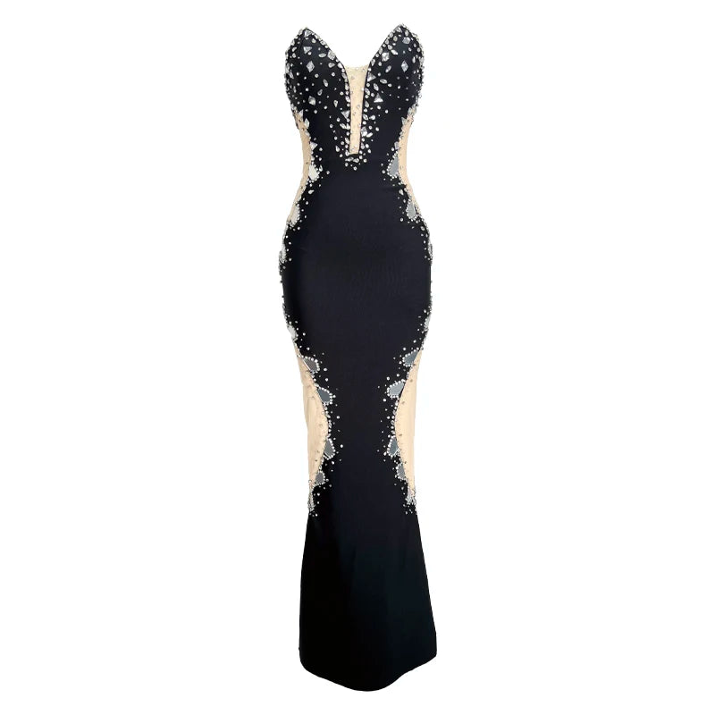 Black Strapless Long Dress