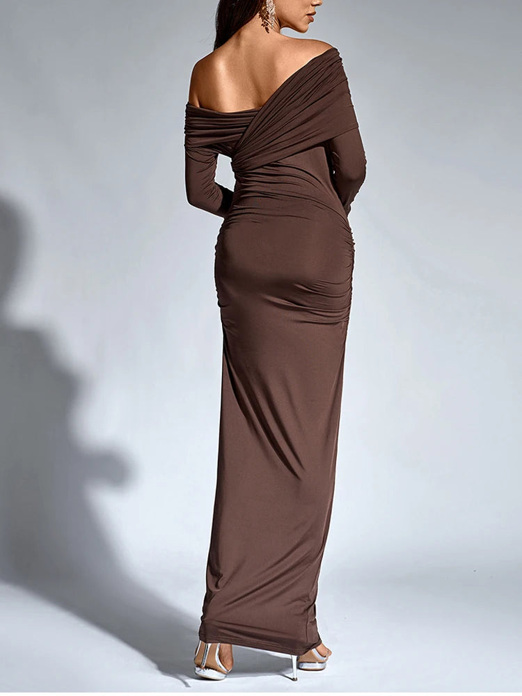 Asymmetric One Shoulder Maxi Dress
