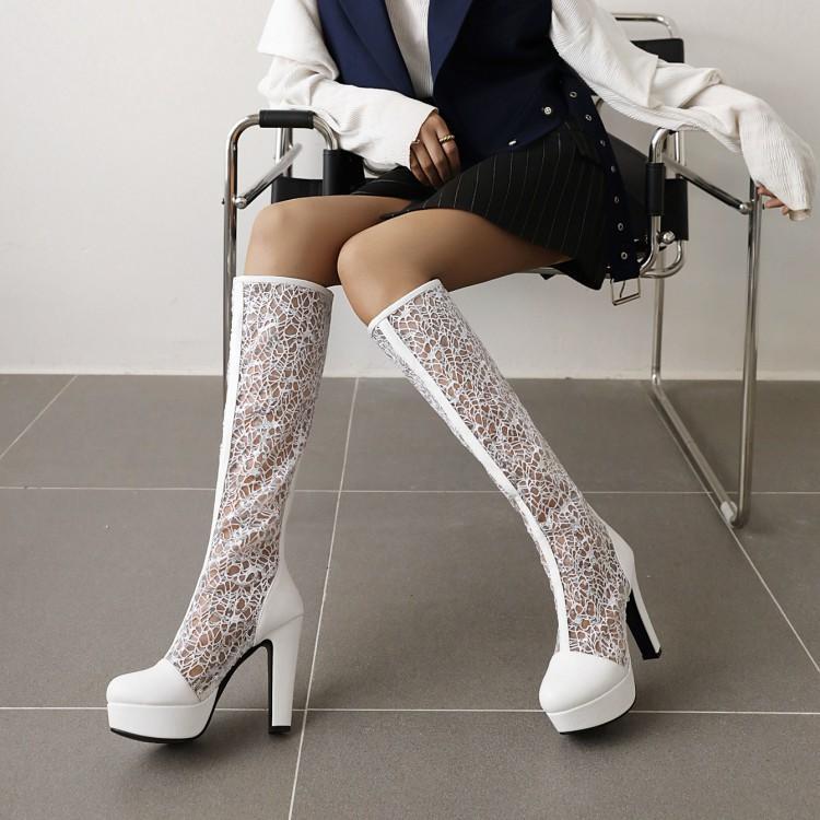 High-top Mesh Sandal Boots