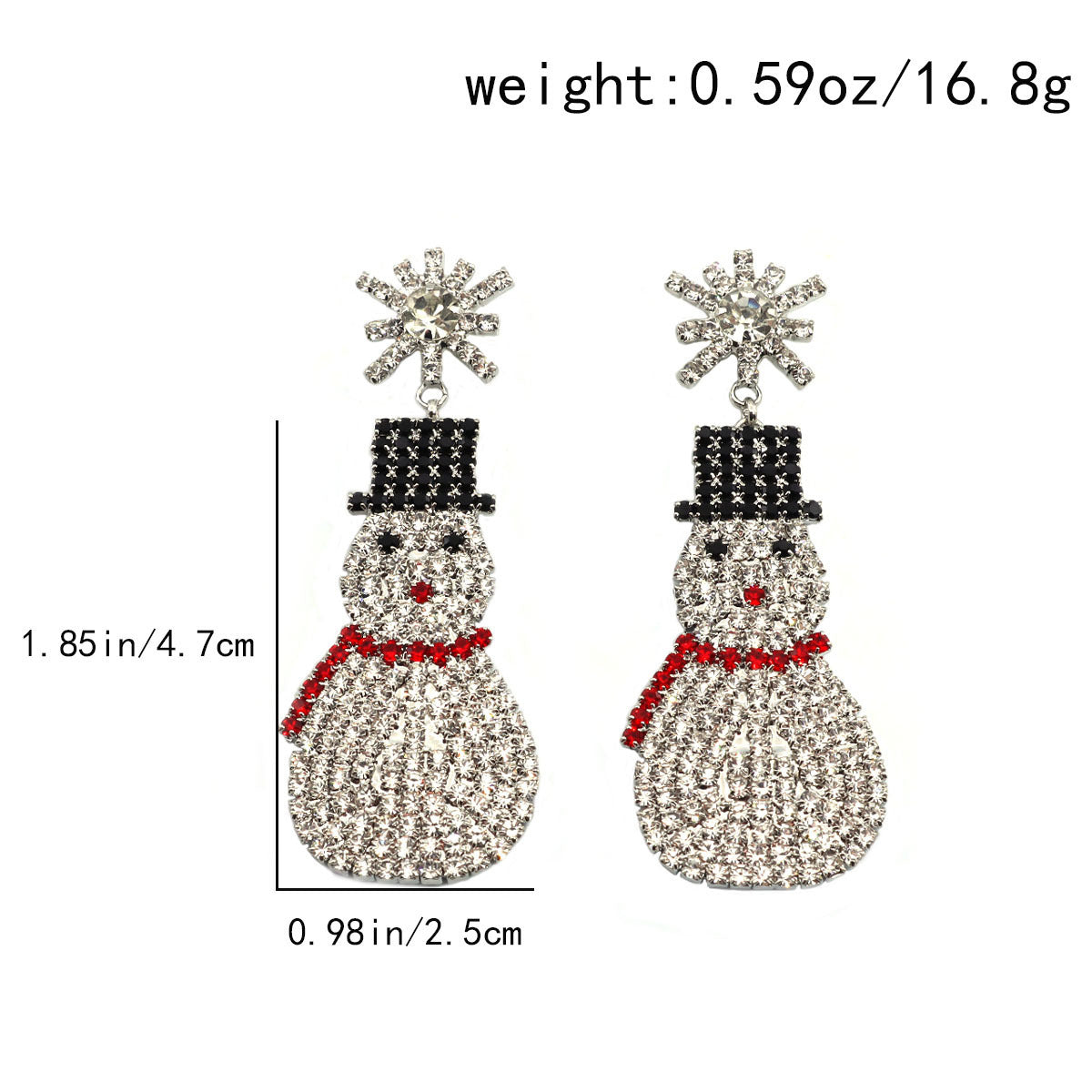 Rhinestone Snowman Earrings