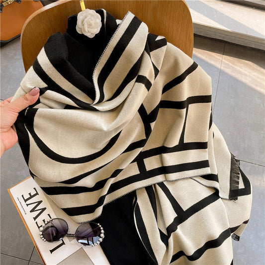 Scarf Outer Wear Warm Double-sided Long Shawl