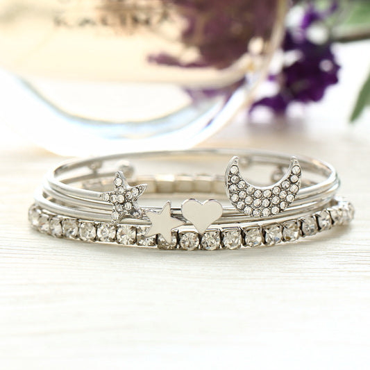 Crystal Star Moon Bracelet