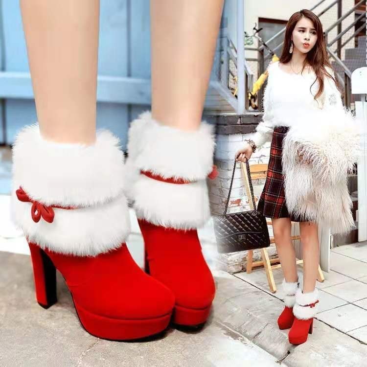 Plush Christmas Winter Boots