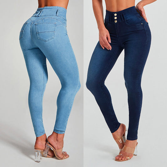 High Waist Jeans Skinny Trousers