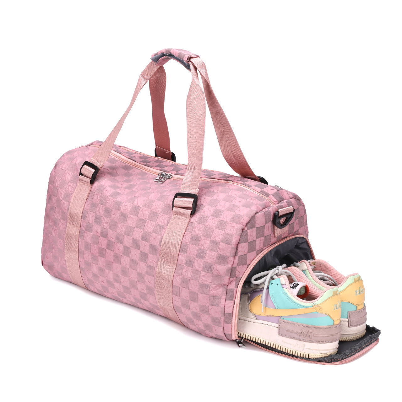 Plaid Workout Travel Bag Large