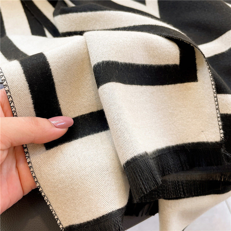 Scarf Outer Wear Warm Double-sided Long Shawl