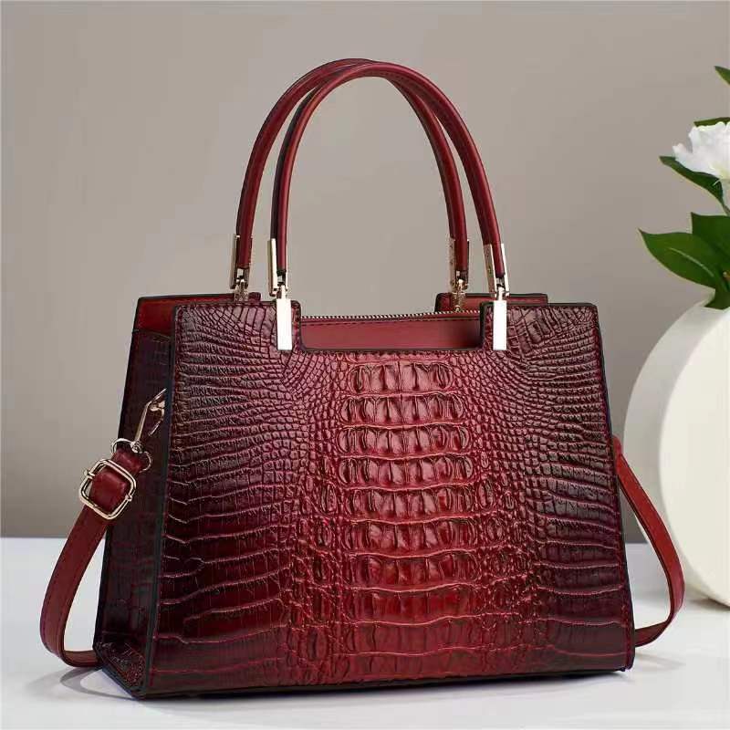 Crocodile Pattern Large Capacity Handbag