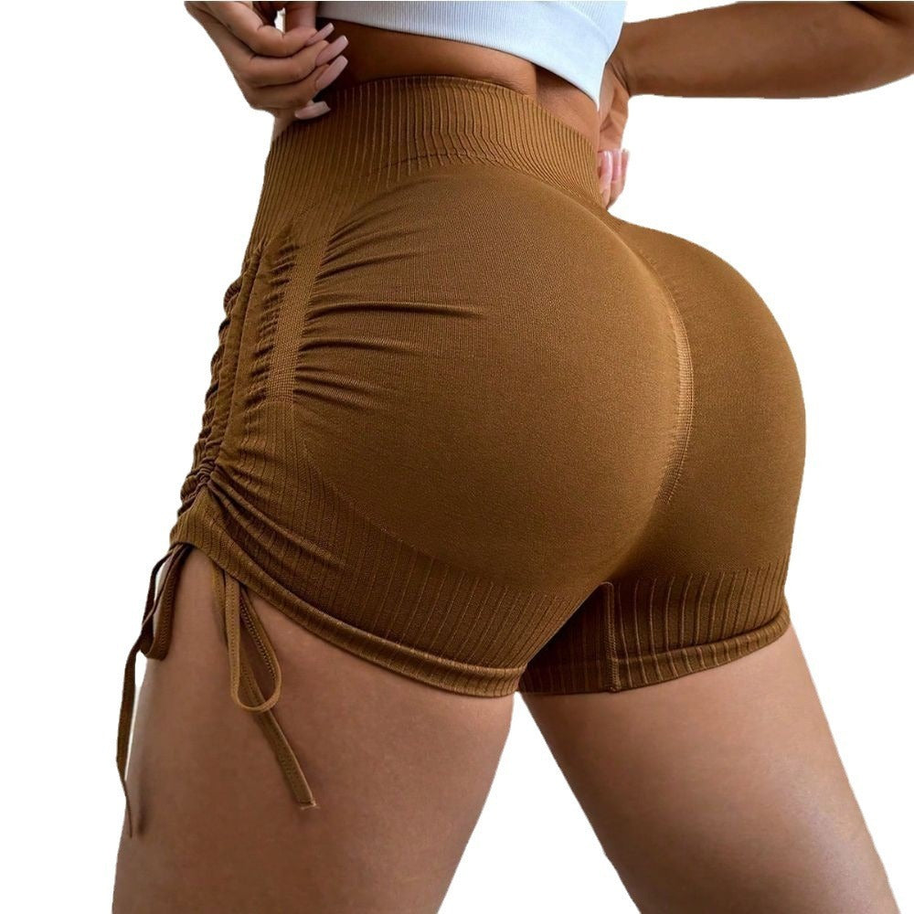 Stretch Peach Hip Yoga Shorts