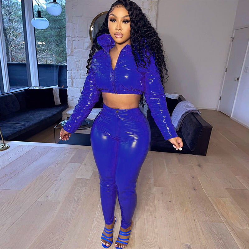 Hooded Coat Low Waist Suit