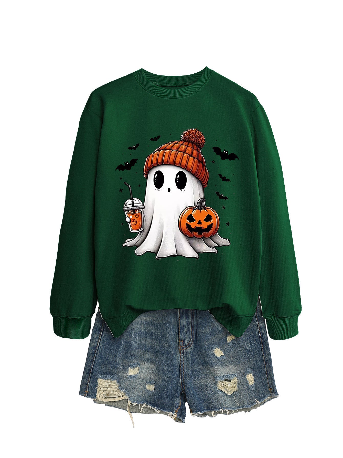 Pumpkin Bat Crew Neck Sweatshirt