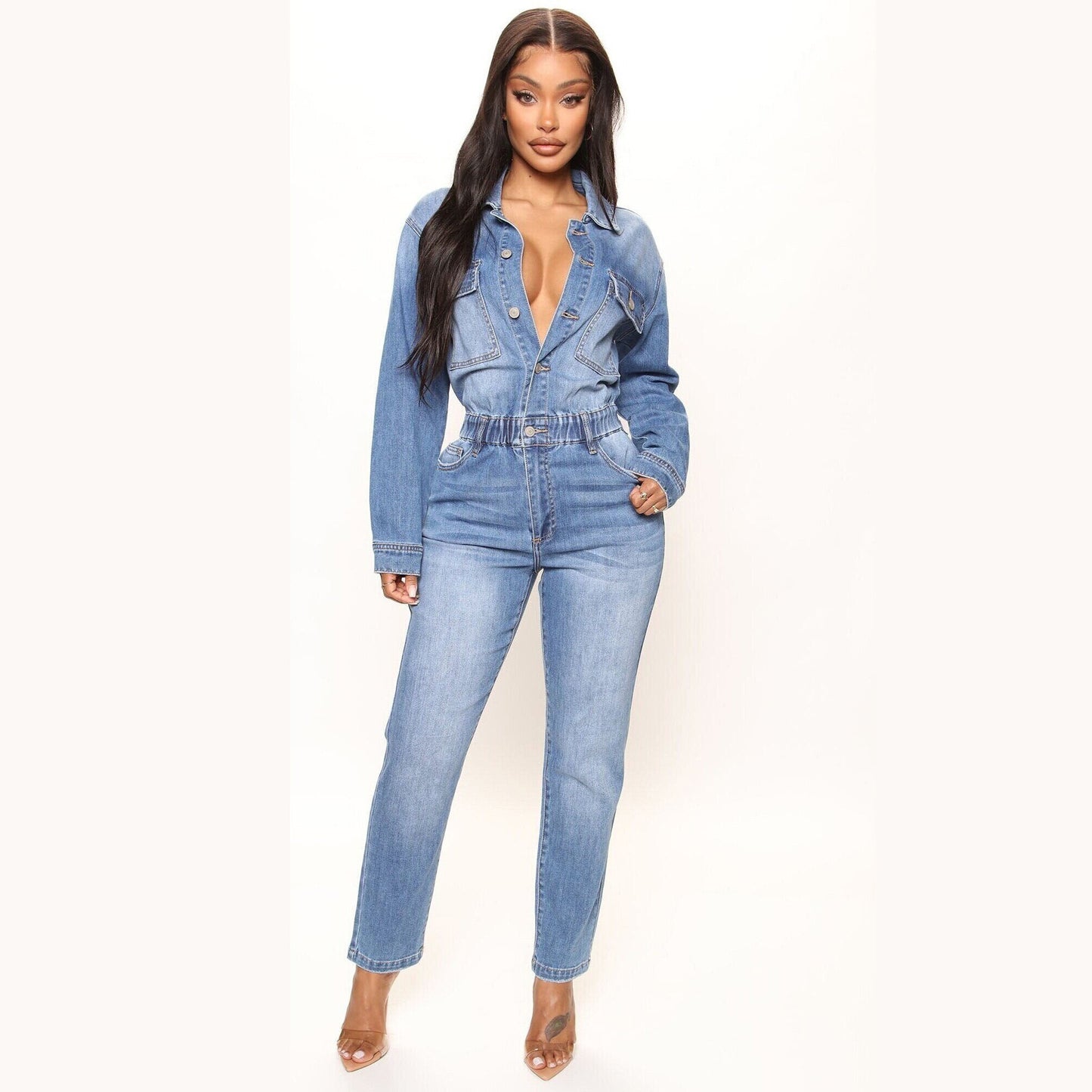 Denim Wash Jumpsuit