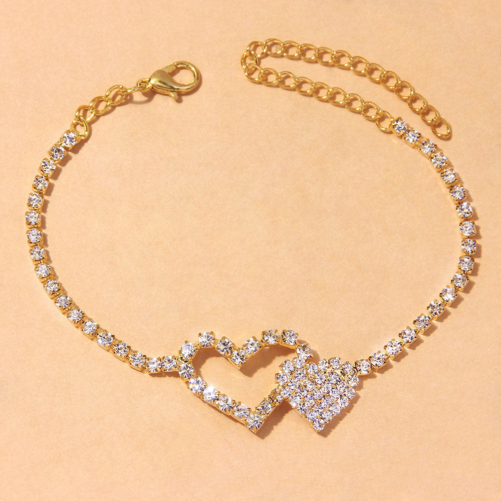 Double Heart Anklet