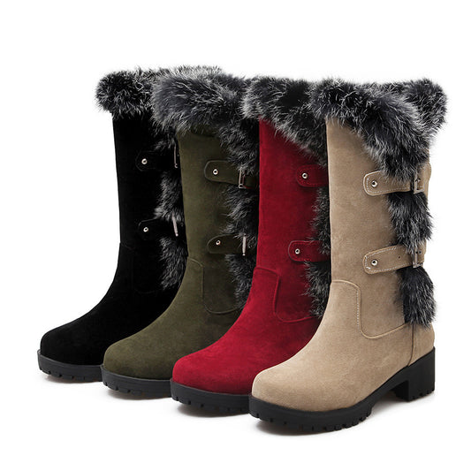 Frosted Low Heel Boots