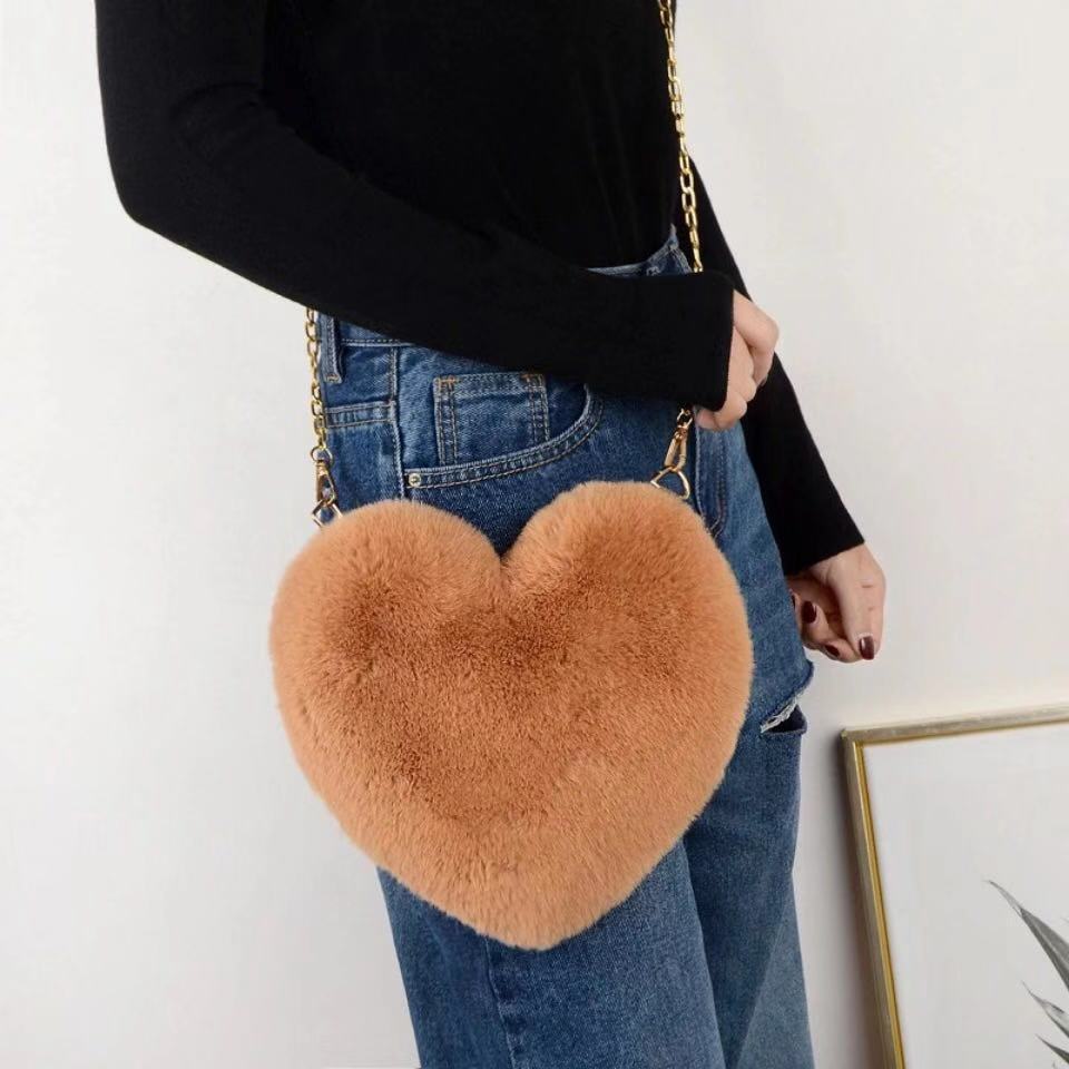 Plush Love Crossbody Chain Bag