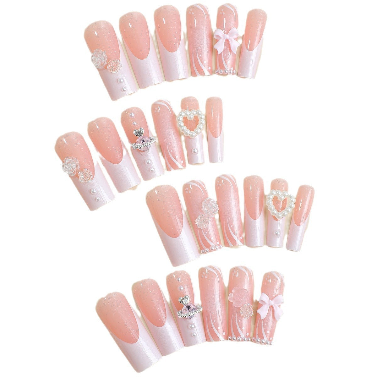 Flower Bow Tie Nails