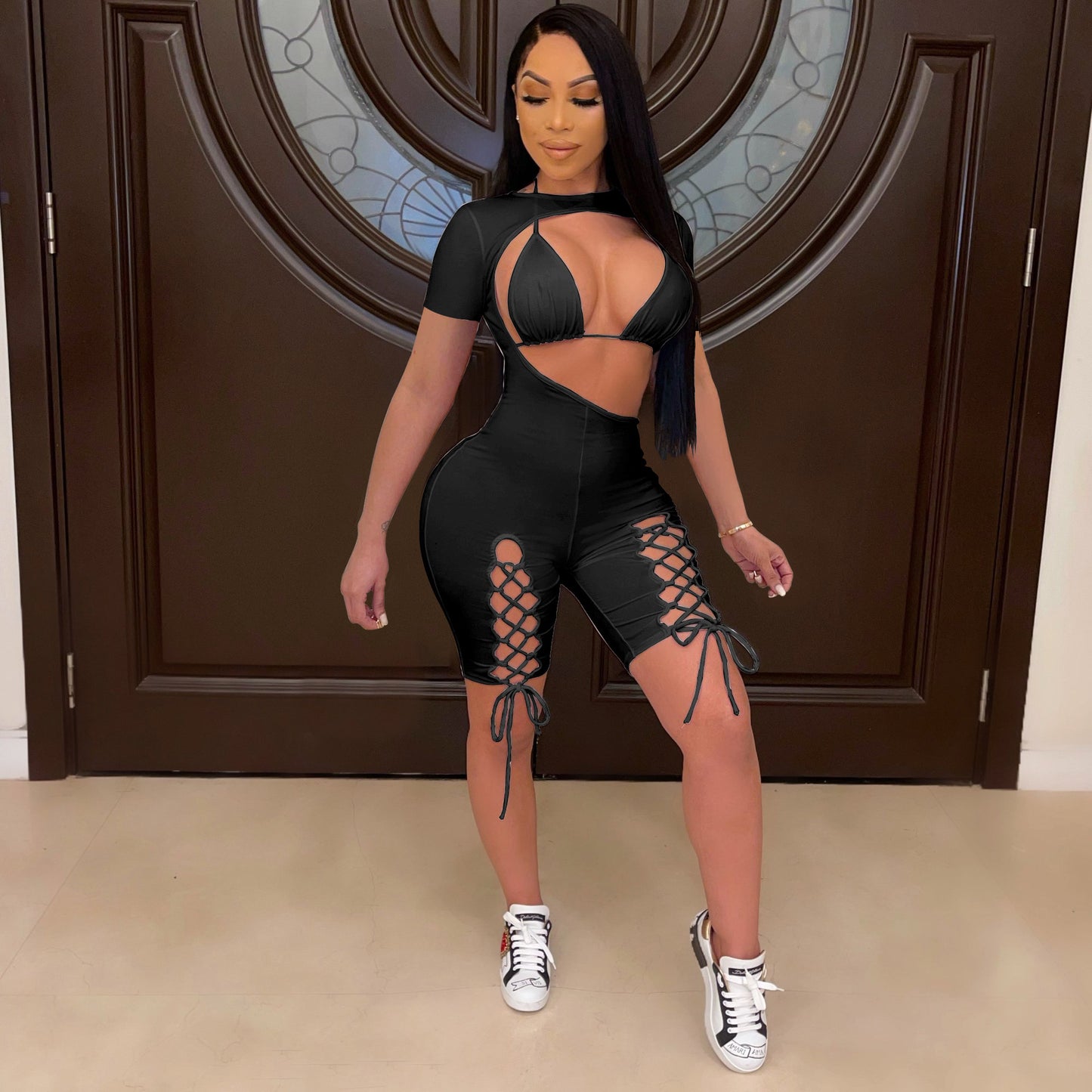 Lace-up Jumpsuit