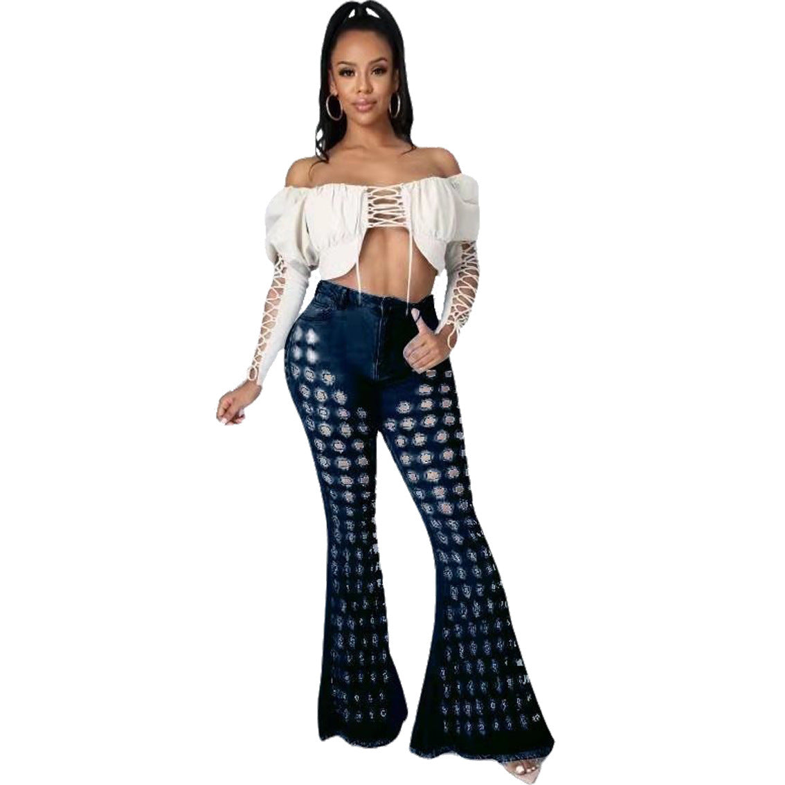 Sexy Stretch Denim Bell-bottom Pants