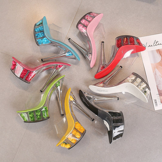 High Heel With Crystal Sole