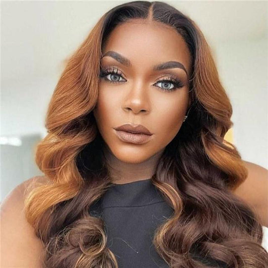 Brown Medium Part Wavy Long Hair