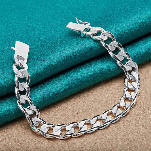 Silver Buckle Cuban Bracelet