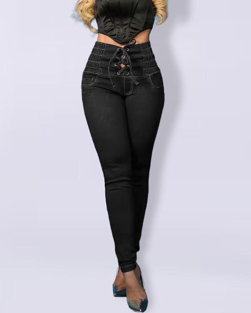 Tied Slim Fit Skinny Jeans