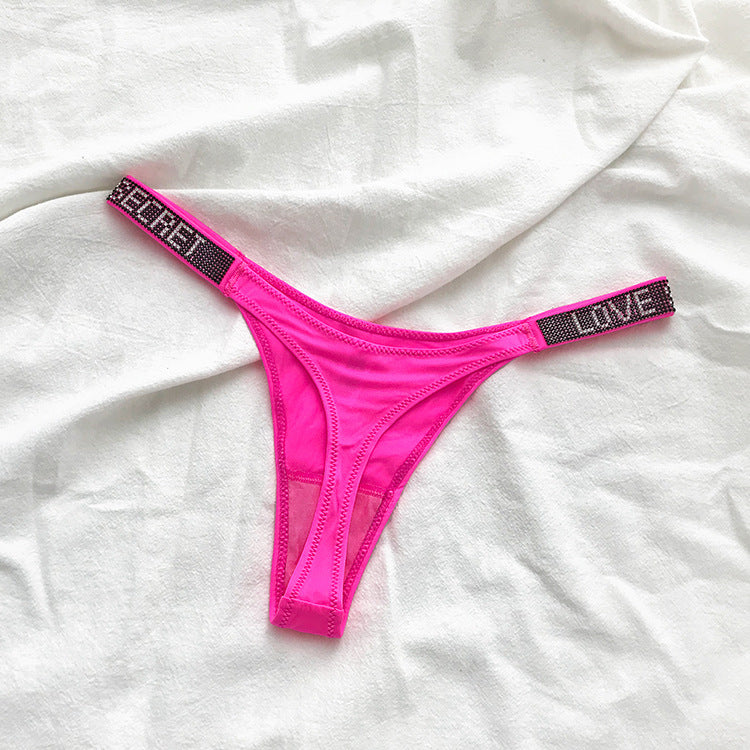 Low Waist Rhinestone G-string